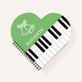 Carnet Piano Key Meilleur Enseignant Piano Ever Noël Vert (Devant)