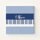 Carnet Piano Keys Musical Clavier Musique Lover Monogramm (Dos)