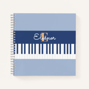 Carnet Piano Keys Musical Clavier Musique Lover Monogramm