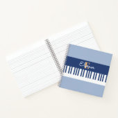 Carnet Piano Keys Musical Clavier Musique Lover Monogramm (Intérieur)