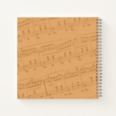 Carnet Piano Notes Partition Monogramme Peach Elegant (Dos)