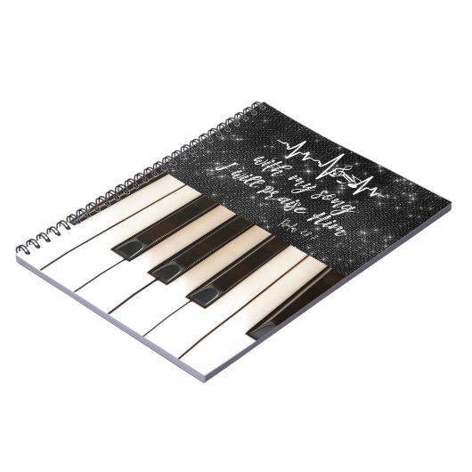 Carnet PIano with Psaume Scripture (Côté gauche)