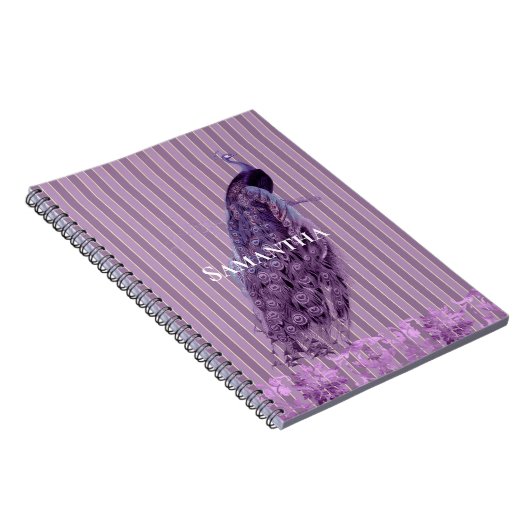 Carnet Pic à rayures violettes chic (Côté Droit)