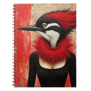 Carnet Pic vert en robe noire fantaisie