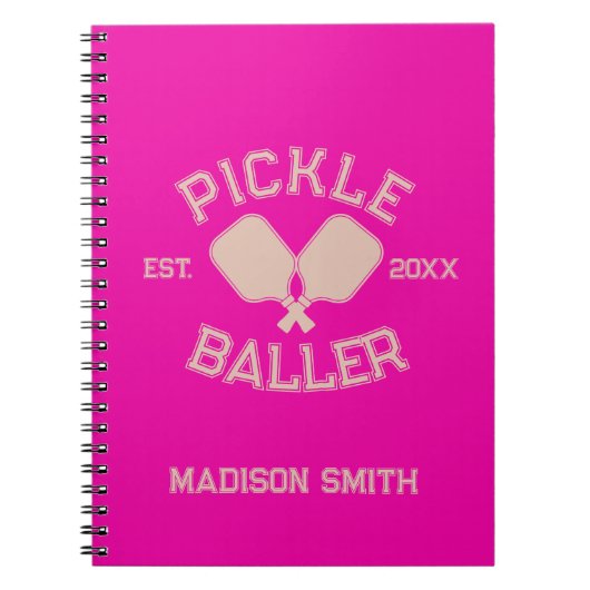 Carnet Pickle Baller Pickleball Collegiate Typographie (Devant)