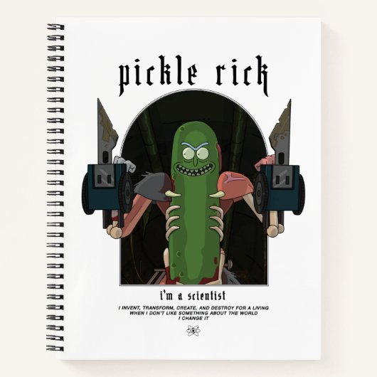 Carnet Pickle Rick - Je suis un scientifique Citation gra (Devant)