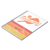 Carnet Pickleball moderne coloré monogramme (Côté gauche)
