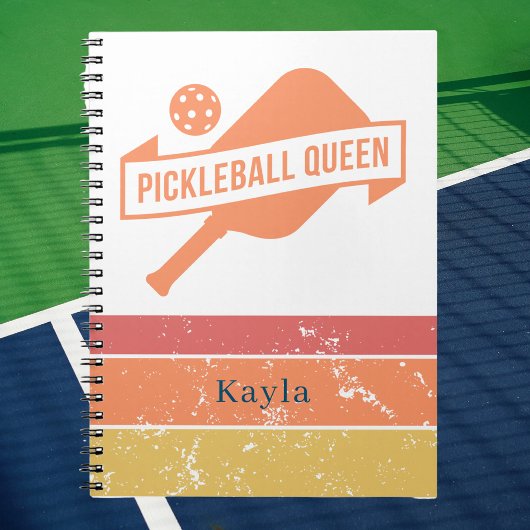 Carnet Pickleball moderne coloré monogramme