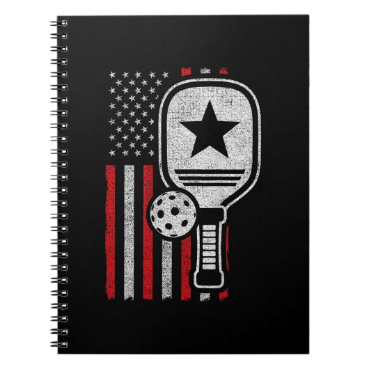 Carnet Pickleball Player - American Flag Pickleball - Pic (Devant)