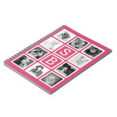 Carnet PICS rose Girly d'Instagram avec des initiales (Côté gauche)