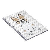Carnet Piebald French Bulldog / Frenchie Cartoon Chien (Côté Droit)
