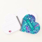 Carnet Pièce d'art turquoise et violet personnalisée (Intérieur)