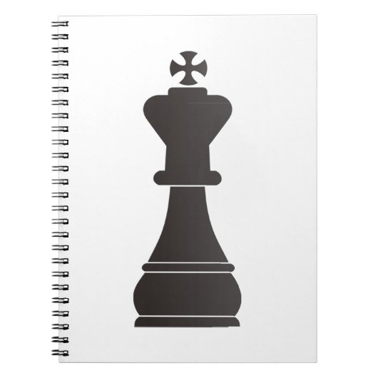 Carnet Pièce d'échecs noire de roi (Devant)