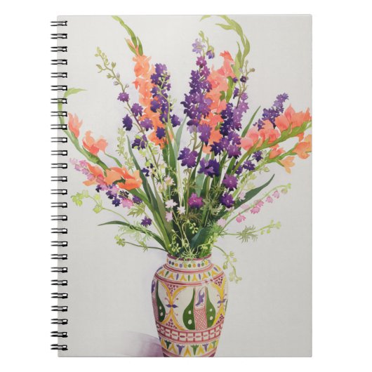 Carnet Pied-d'alouette et Gladioli dans un vase marocain (Devant)