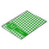 Carnet Pied de fond blanc vert | Monogramme moderne (Côté gauche)