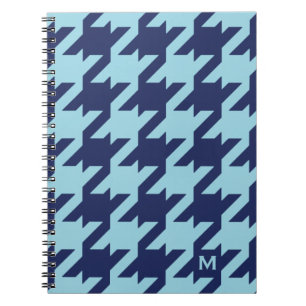 Carnet Pied-de-poule bleu moderne audacieux avec le