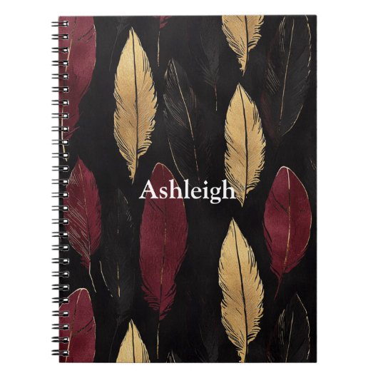 Carnet Pieds d'or rouge noir (Devant)