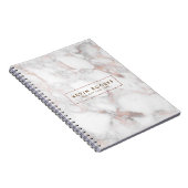 Carnet Pierre de marbre rose-or et blanche Faux (Côté Droit)