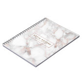 Carnet Pierre de marbre rose-or et blanche Faux (Côté gauche)