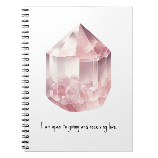 Carnet Pierre de rose quartz rose amour sortilège magie  (Devant)