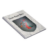 Carnet Pierre gris-clair de dragon de bouclier en métal (Côté Droit)