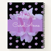 Carnet Pierre rose Fleur violet Monogramme noir (Dos)