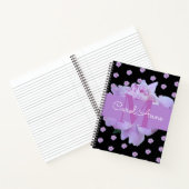 Carnet Pierre rose Fleur violet Monogramme noir (Intérieur)