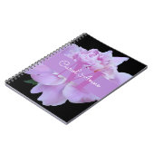 Carnet Pierre rose violet Monogramme floral noir (Côté gauche)