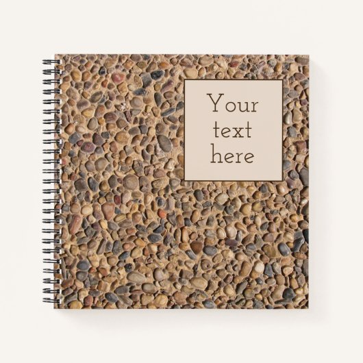 Carnet Pierres de galets rustiques Photo avec texte perso (Devant)