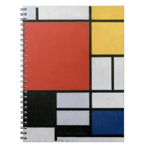 Carnet Piet Mondrian Rouge Bleu Jaune Art Abstrait