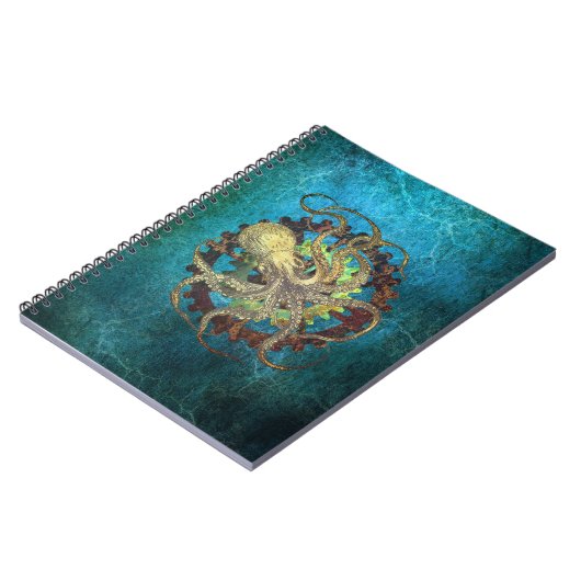 Carnet Pieuvre en vapeur et engrenages à horloge (Côté gauche)