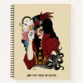 Carnet Pieuvre noire rouge victorienne (Devant)