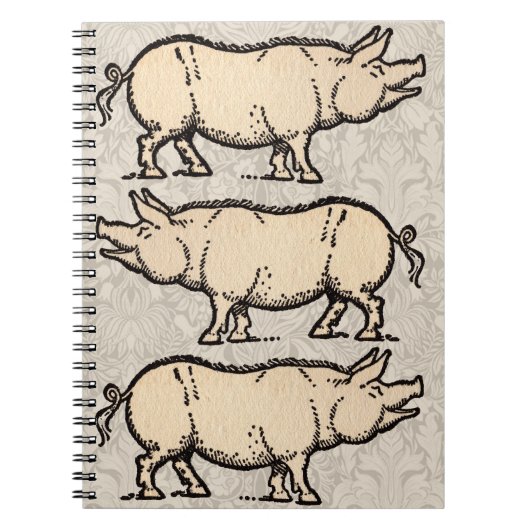 Carnet Pig Antique Piggy Cute Vintage (Devant)