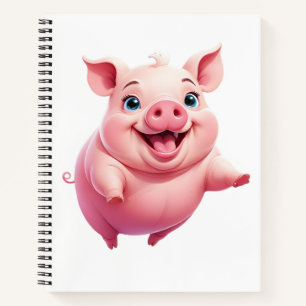 Carnet Pig Joyeux Joueur Fun Jumping Dans L'Air Joyeux