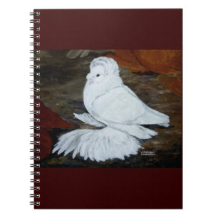 Carnet Pigeon trompette anglais blanc