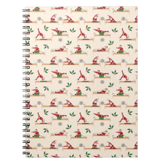 Carnet Pilates Reformer Santa Seamless Christmas Patterns (Devant)