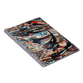 Carnet Pile de bateau en bois marron et bleu (Côté Droit)