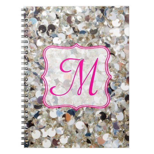 Carnet Pile de Parties scintillant Monogramme Note initia (Devant)
