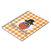 Carnet Pilgrim owl on Orange Plaid - Happy Thanksgiving (Côté gauche)