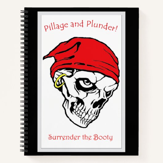 Carnet Pillage et pillage Arrière - plan blanc/noir (Devant)