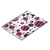 Carnet Piloka Dot Zebra noir et rose chaud (Côté gauche)