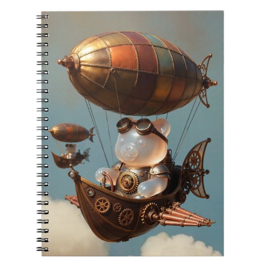 Carnet Pilote Ourson Gélifié Steampunk dans un Dirigeable (Devant)