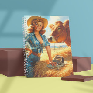 Carnet Pin-up de cowgirl mignonne vintage