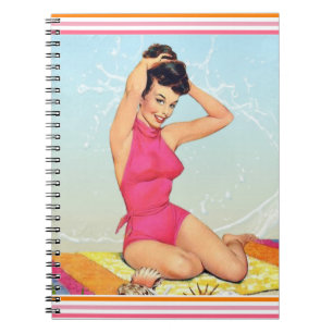 Carnet Pin Up de la plage rétro