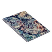 Carnet pinceau d'art Abstrait texturé rose imprimé bleu b (Côté Droit)