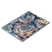 Carnet pinceau d'art Abstrait texturé rose imprimé bleu b (Côté gauche)