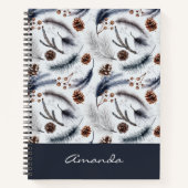 Carnet Pine Cones & Pine Needles Aquarelles Motif (Devant)
