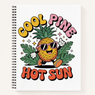 Carnet Pine Frais Soleil Chaud Rétro Ananas Ambiance Été