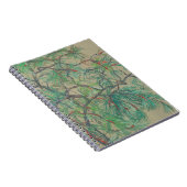 Carnet "Pine-tree branch", pastel drawing in green tones (Côté Droit)