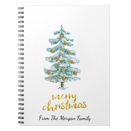 Carnet Pine Tree Gold Balls de Noël (Devant)